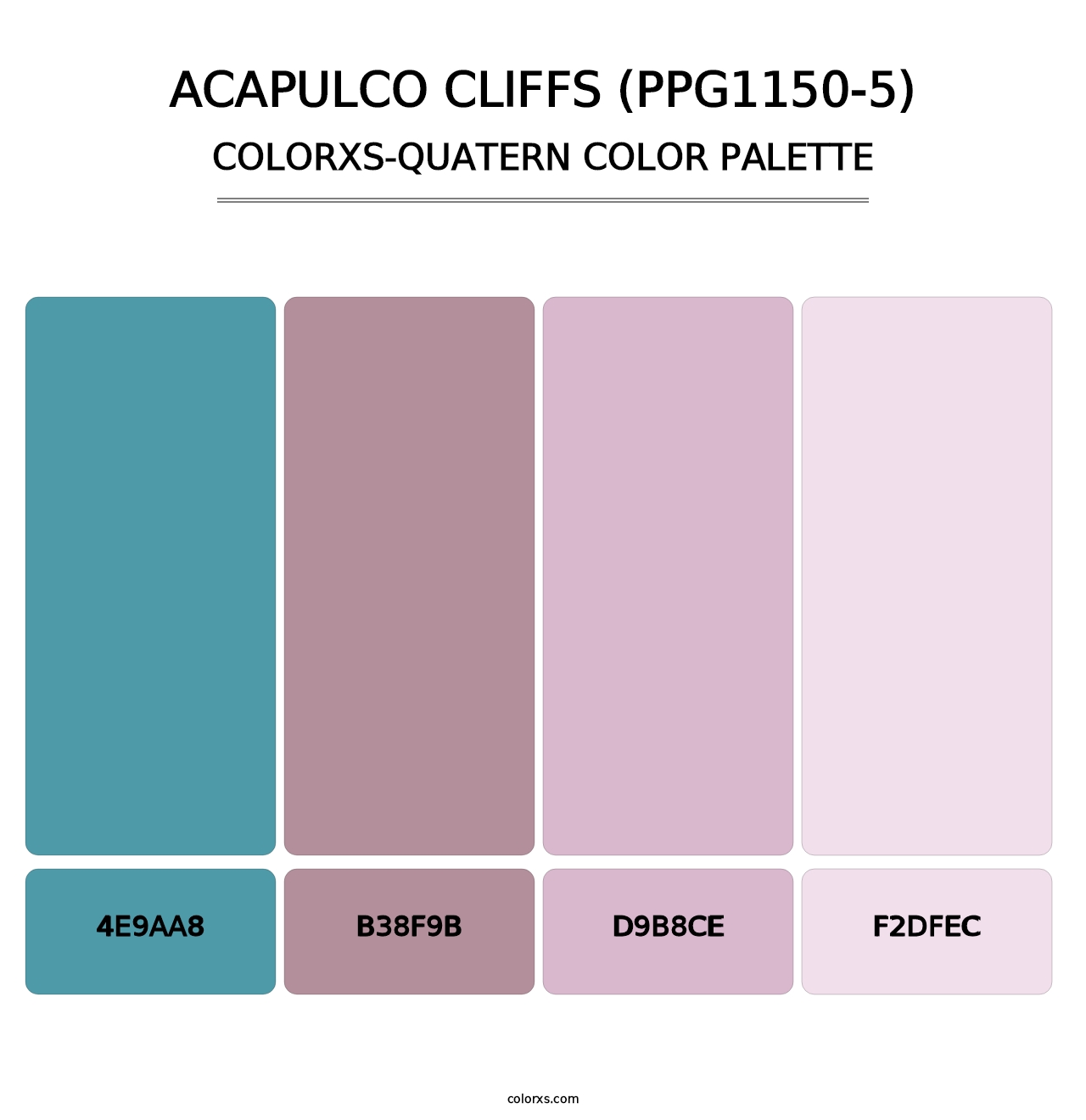 Acapulco Cliffs (PPG1150-5) - Colorxs Quatern Palette