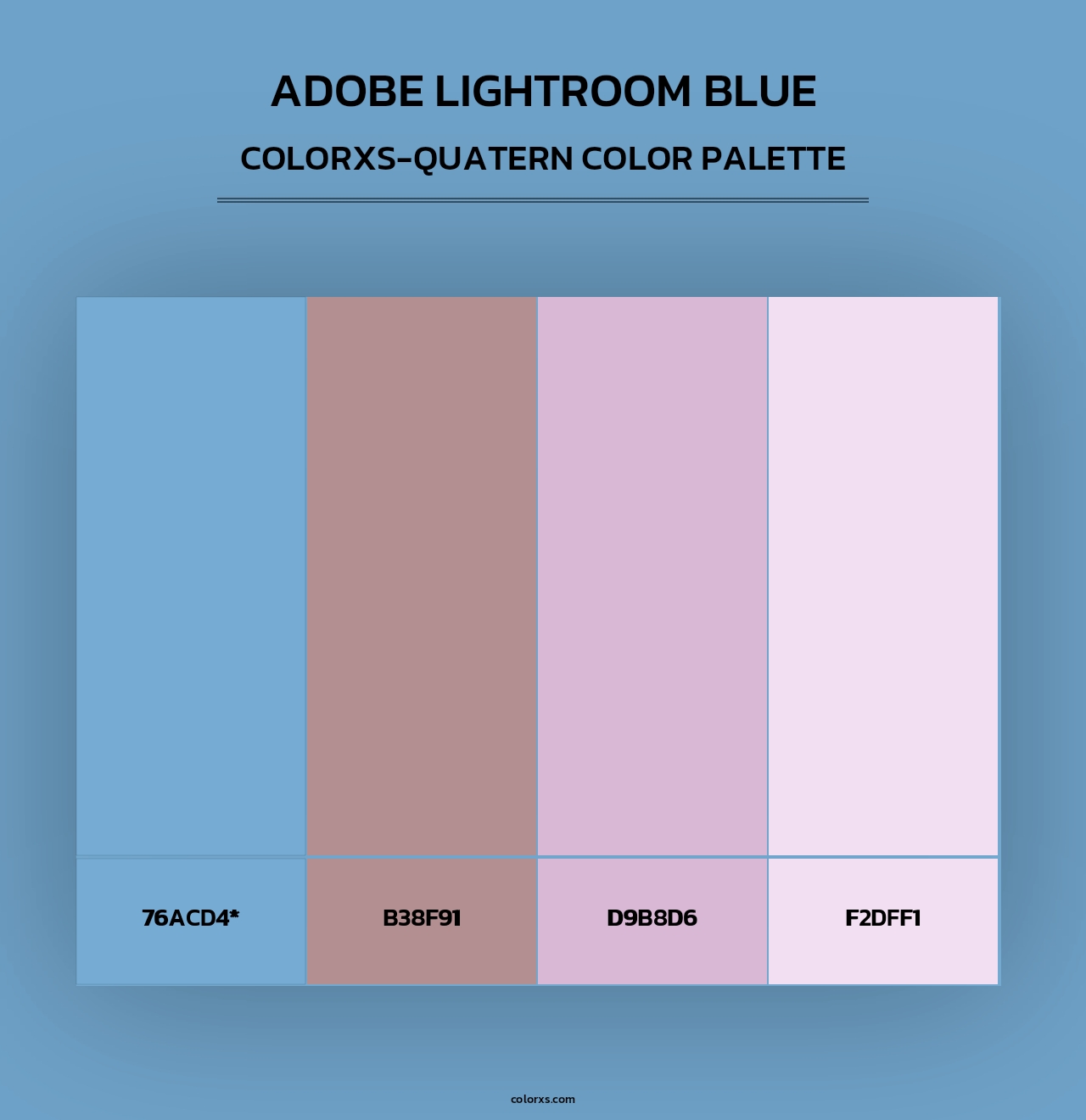 Adobe Lightroom Blue - Colorxs Quad Palette