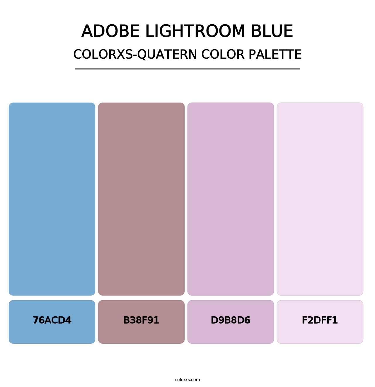 Adobe Lightroom Blue - Colorxs Quatern Palette