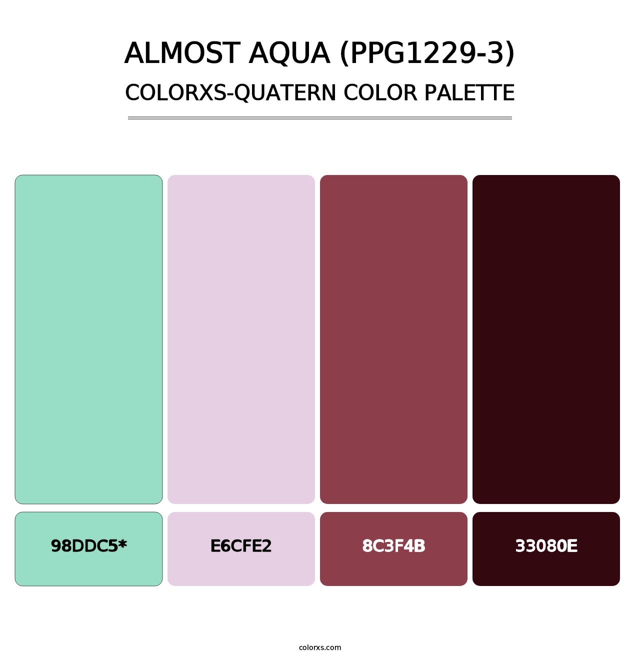Almost Aqua (PPG1229-3) - Colorxs Quatern Palette