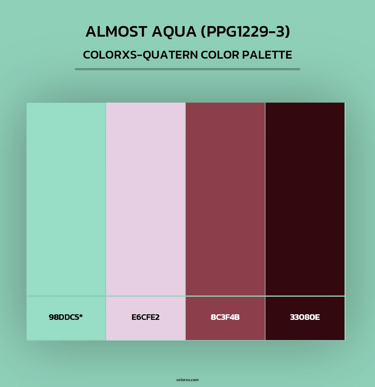 Almost Aqua (PPG1229-3) - Colorxs Quad Palette