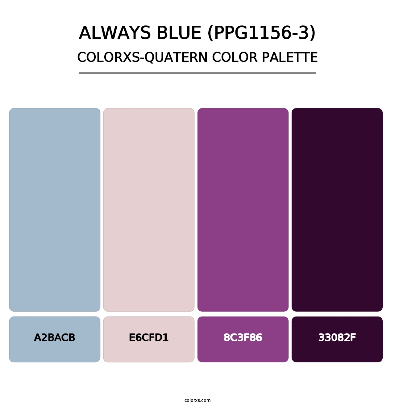 Always Blue (PPG1156-3) - Colorxs Quatern Palette