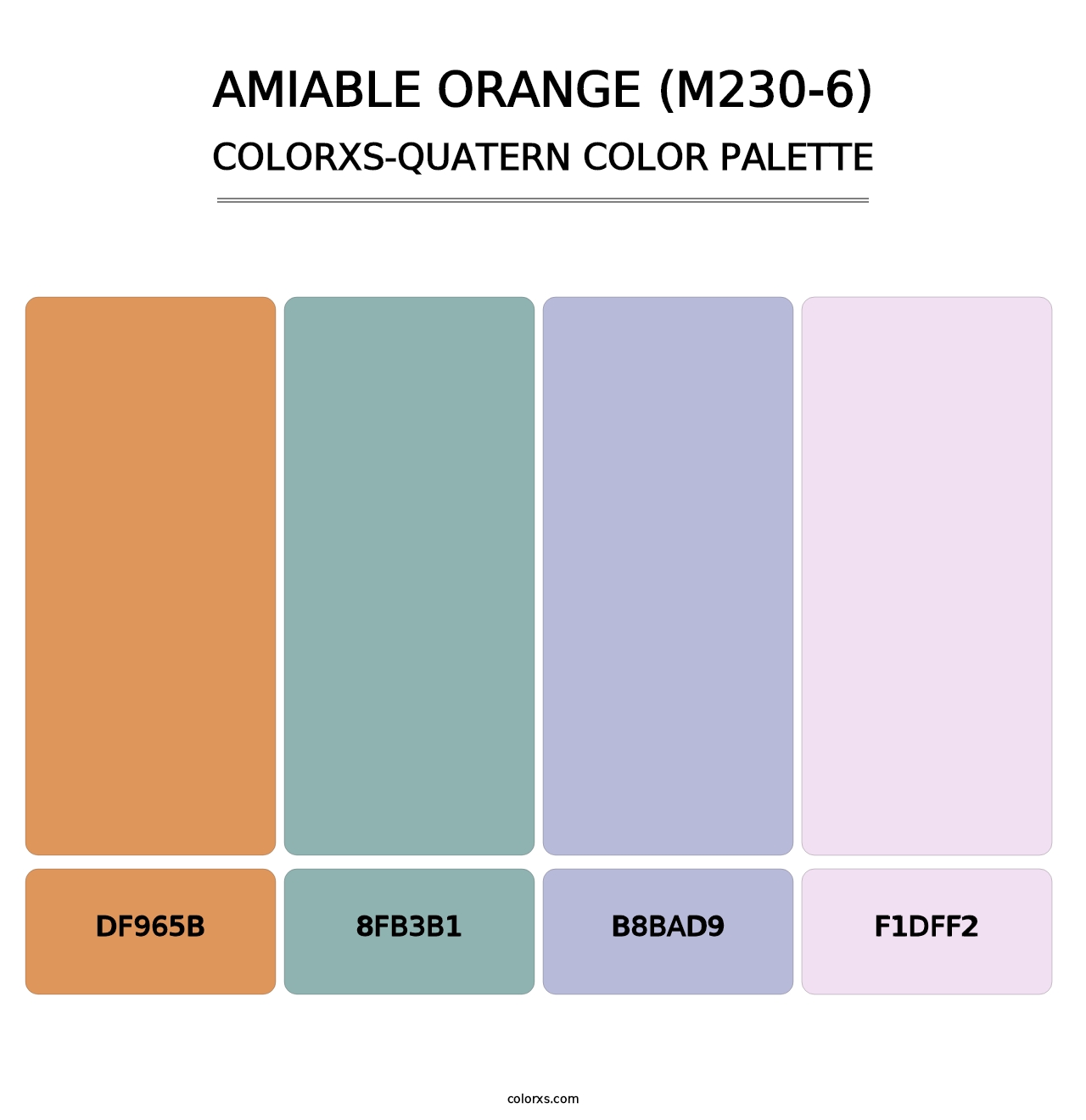 Amiable Orange (M230-6) - Colorxs Quatern Palette