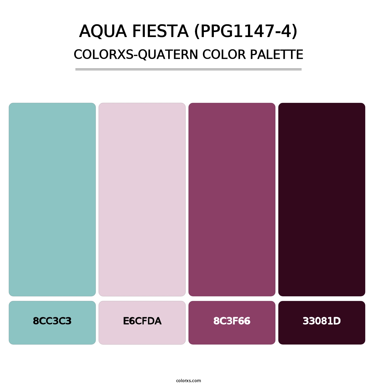 Aqua Fiesta (PPG1147-4) - Colorxs Quatern Palette
