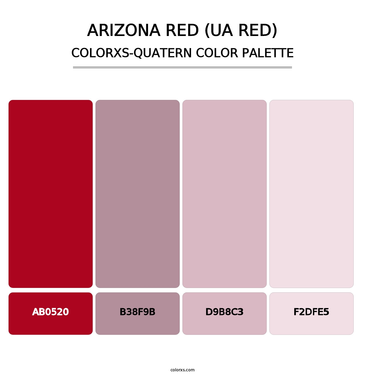 Arizona Red (UA Red) - Colorxs Quatern Palette