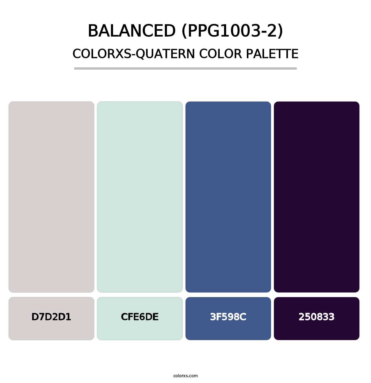 Balanced (PPG1003-2) - Colorxs Quatern Palette