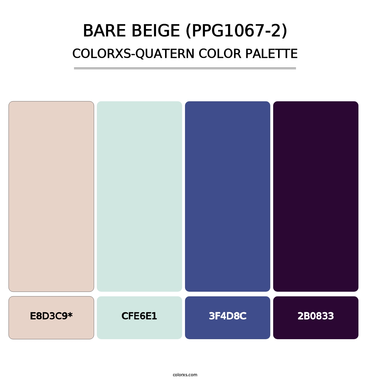Bare Beige (PPG1067-2) - Colorxs Quatern Palette