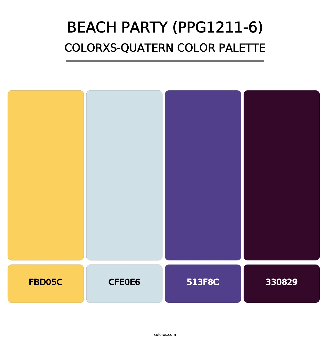 Beach Party (PPG1211-6) - Colorxs Quatern Palette