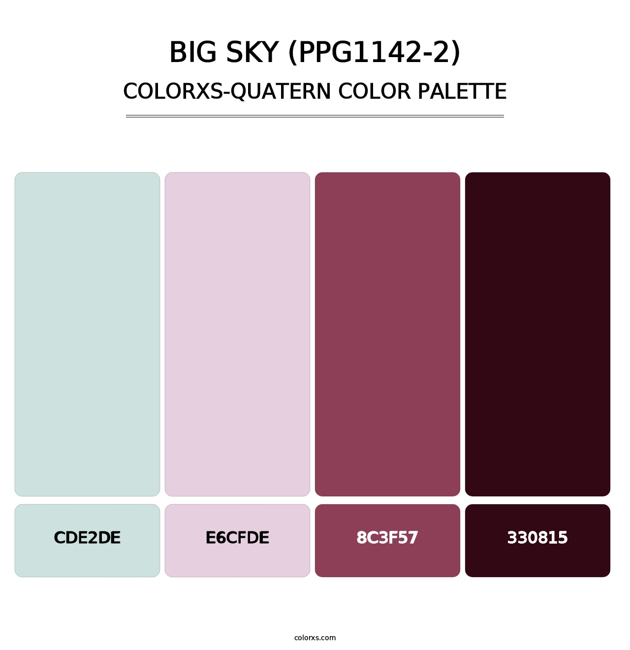 Big Sky (PPG1142-2) - Colorxs Quatern Palette