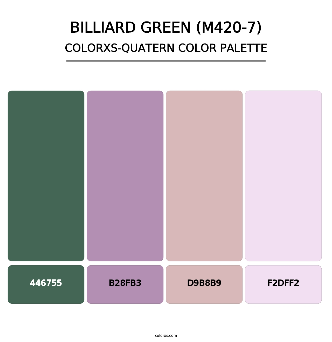 Billiard Green (M420-7) - Colorxs Quatern Palette