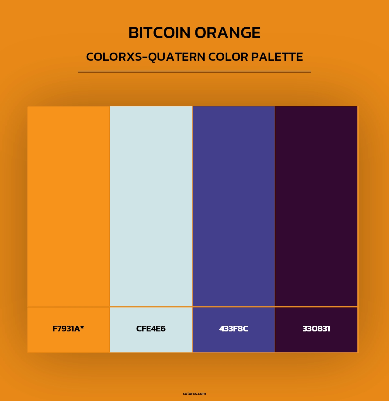Bitcoin Orange - Colorxs Quad Palette