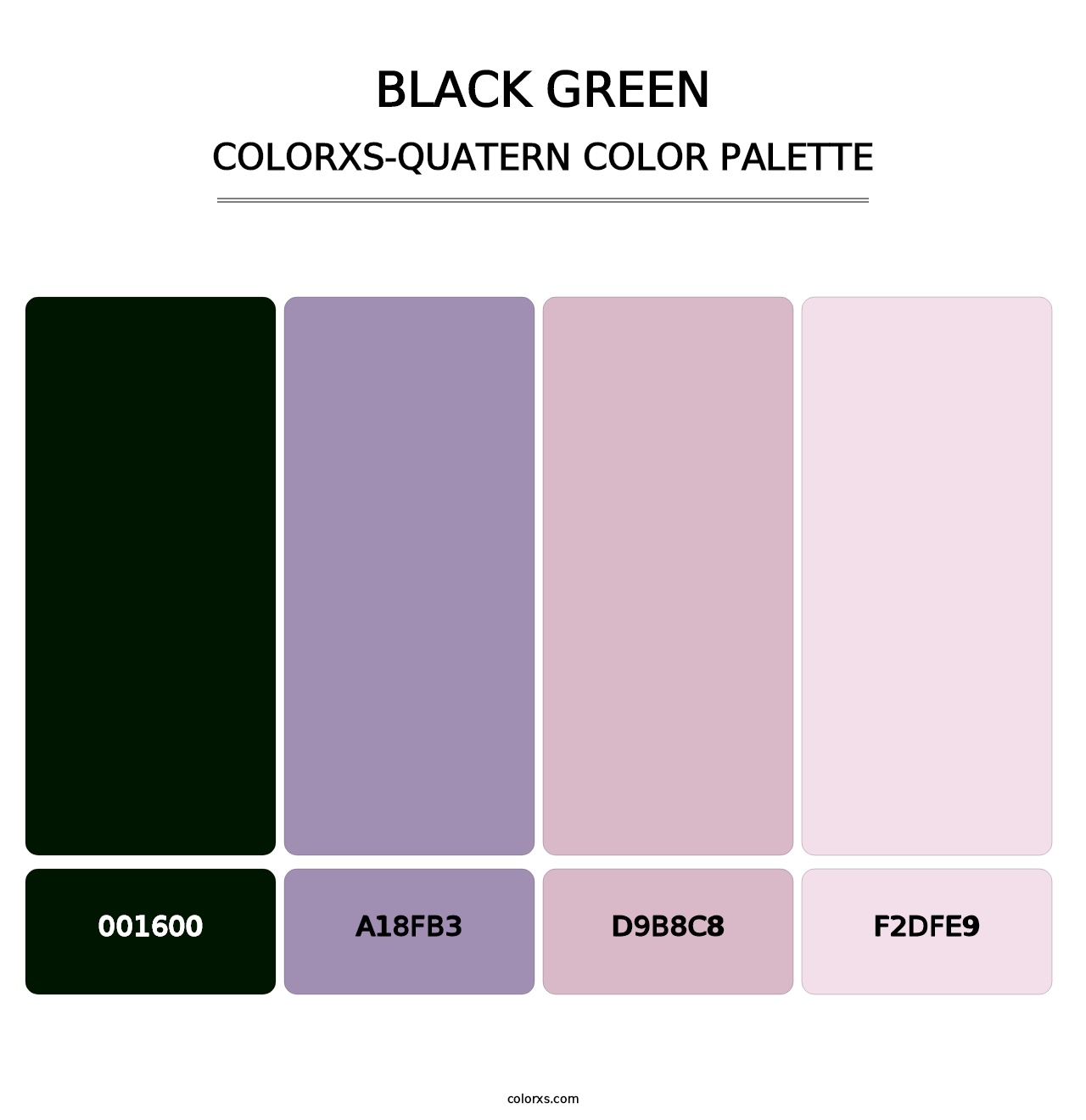 Black Green - Colorxs Quatern Palette