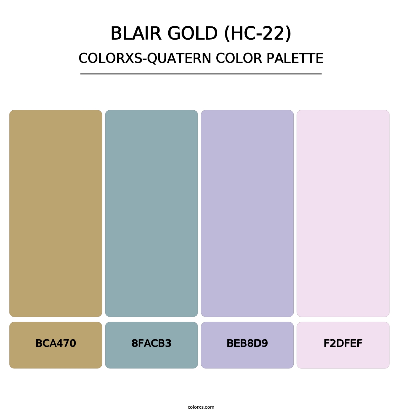 Blair Gold (HC-22) - Colorxs Quatern Palette