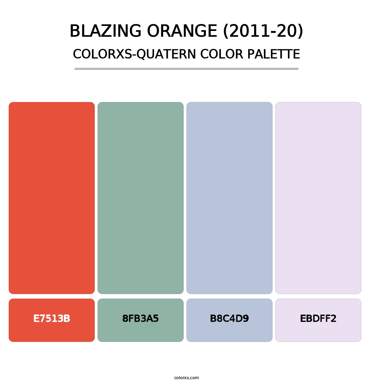Blazing Orange (2011-20) - Colorxs Quatern Palette