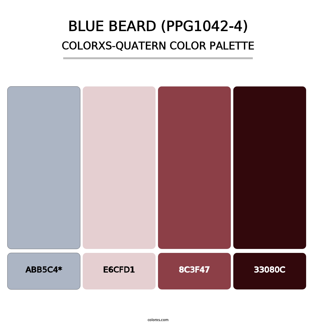 Blue Beard (PPG1042-4) - Colorxs Quatern Palette