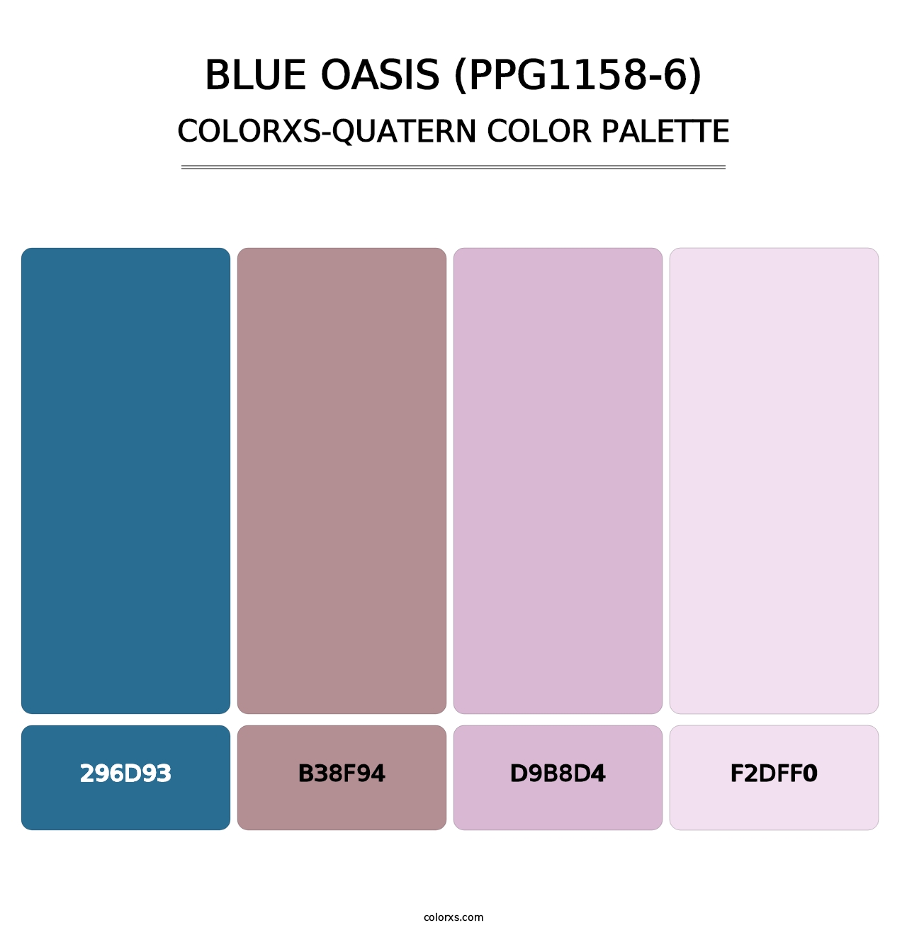 Blue Oasis (PPG1158-6) - Colorxs Quatern Palette