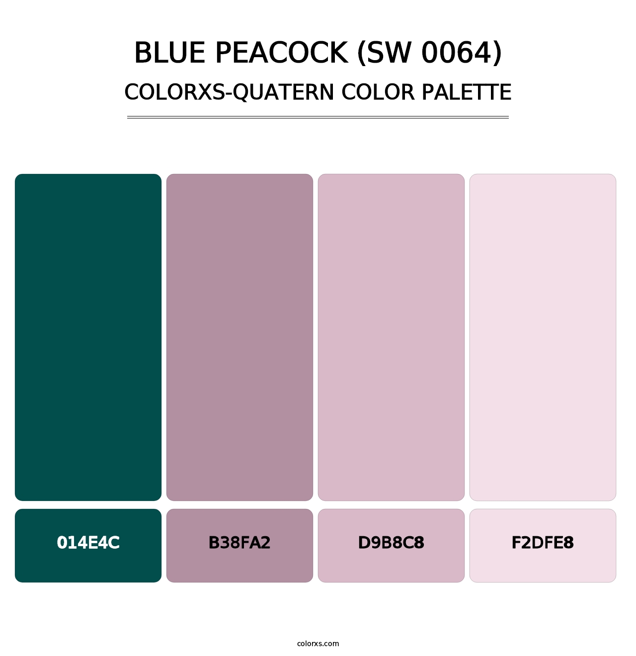 Blue Peacock (SW 0064) - Colorxs Quatern Palette