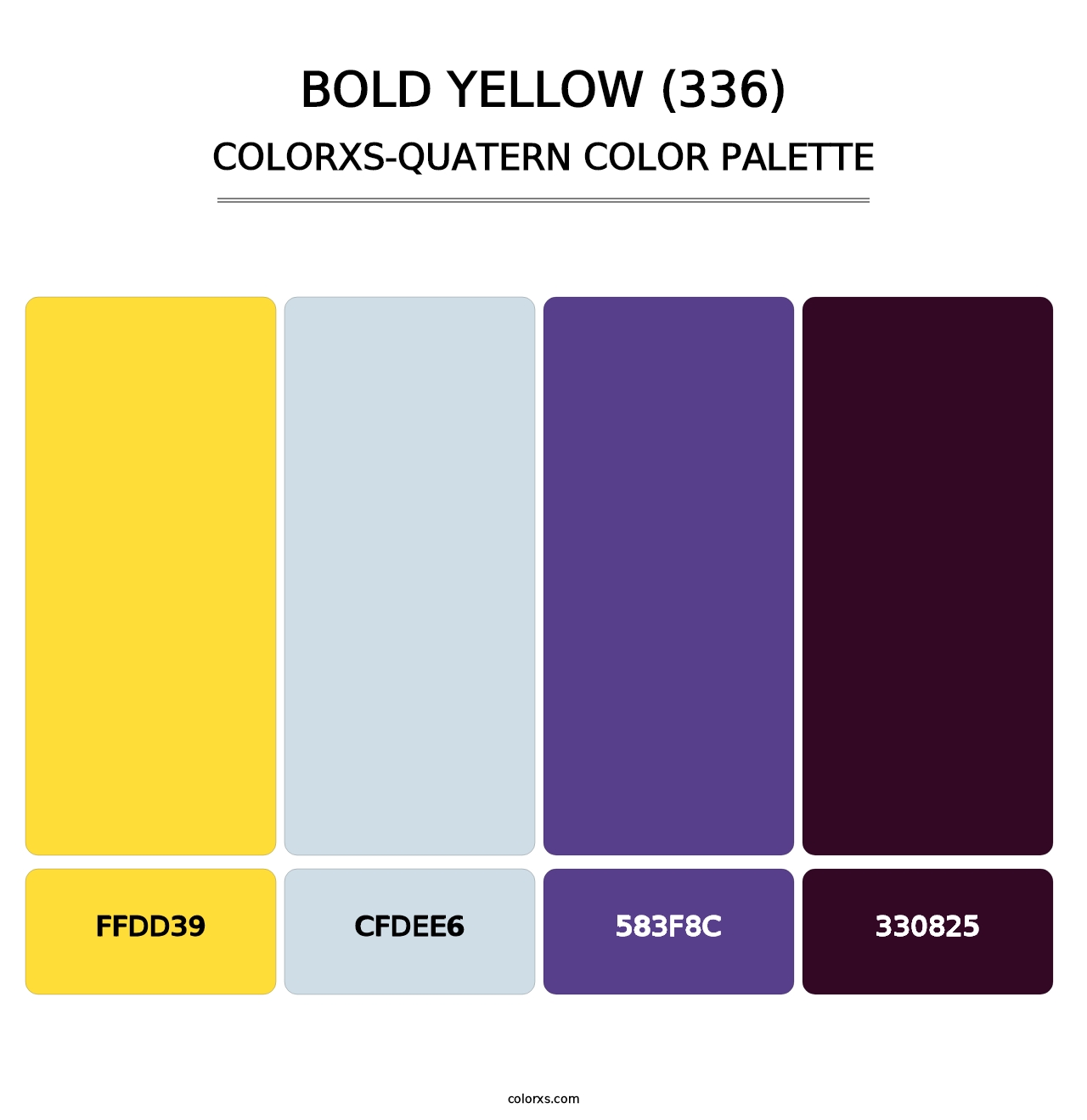 Bold Yellow (336) - Colorxs Quatern Palette