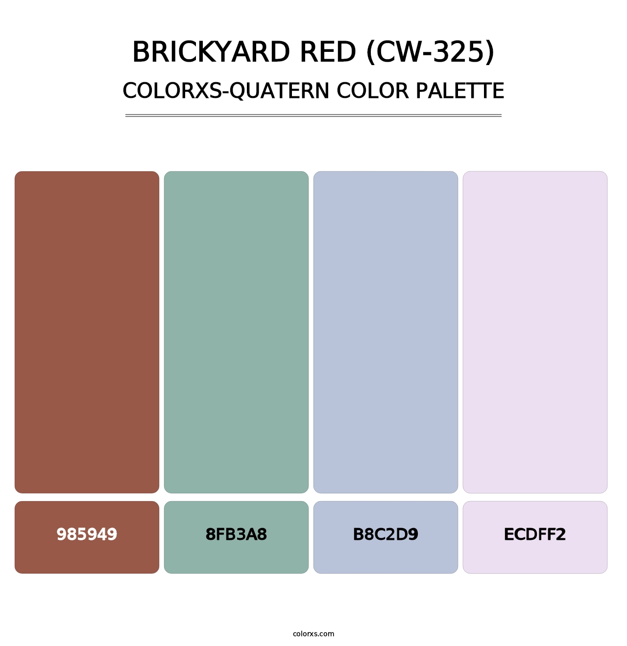 Brickyard Red (CW-325) - Colorxs Quatern Palette