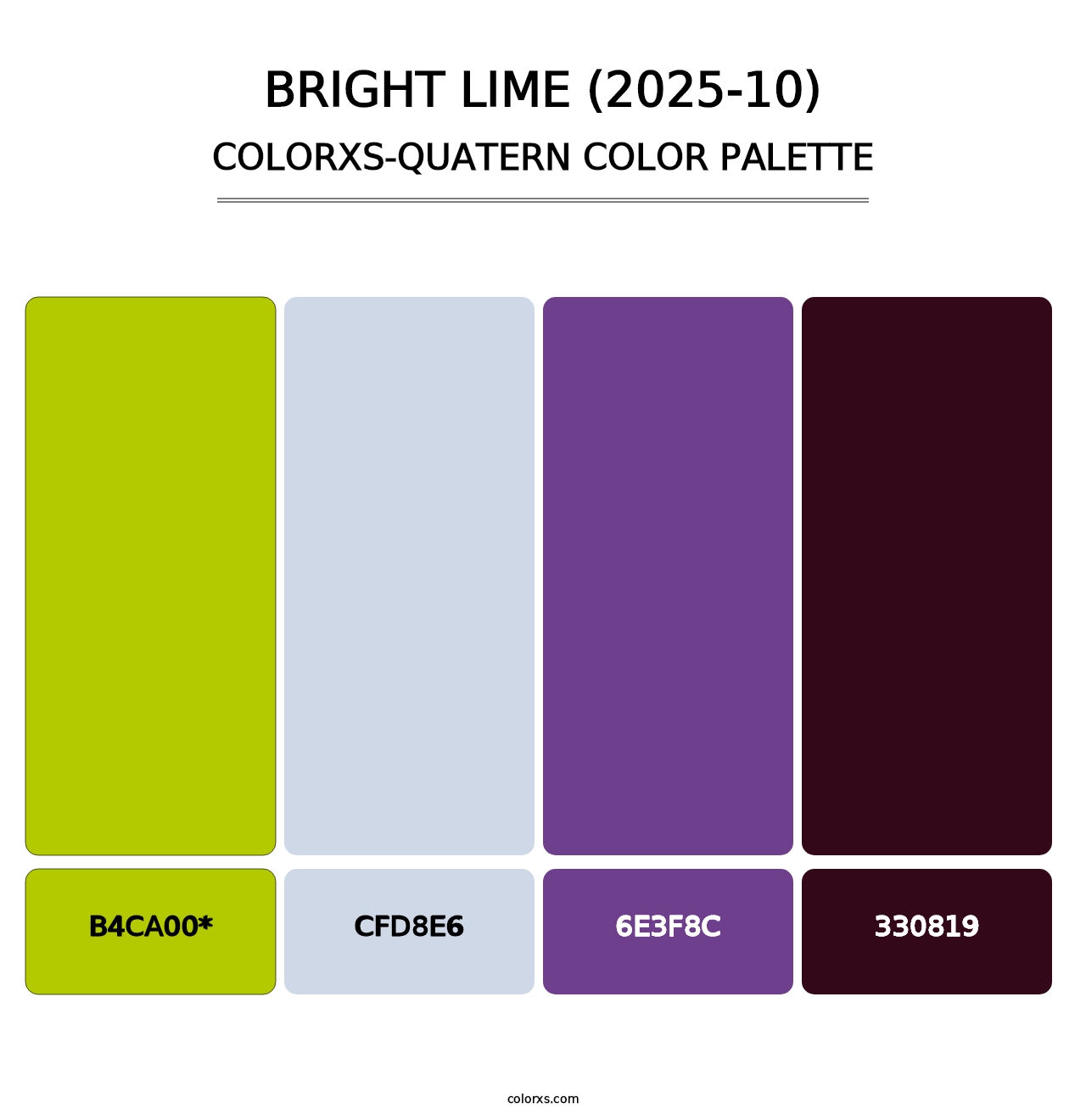 Bright Lime (2025-10) - Colorxs Quatern Palette