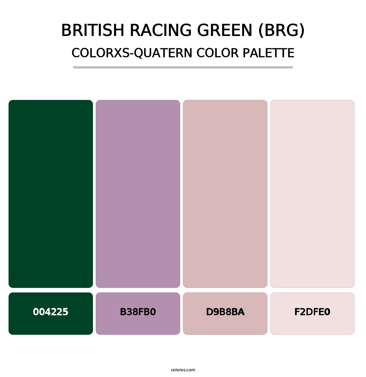 British Racing Green (BRG) - Colorxs Quatern Palette
