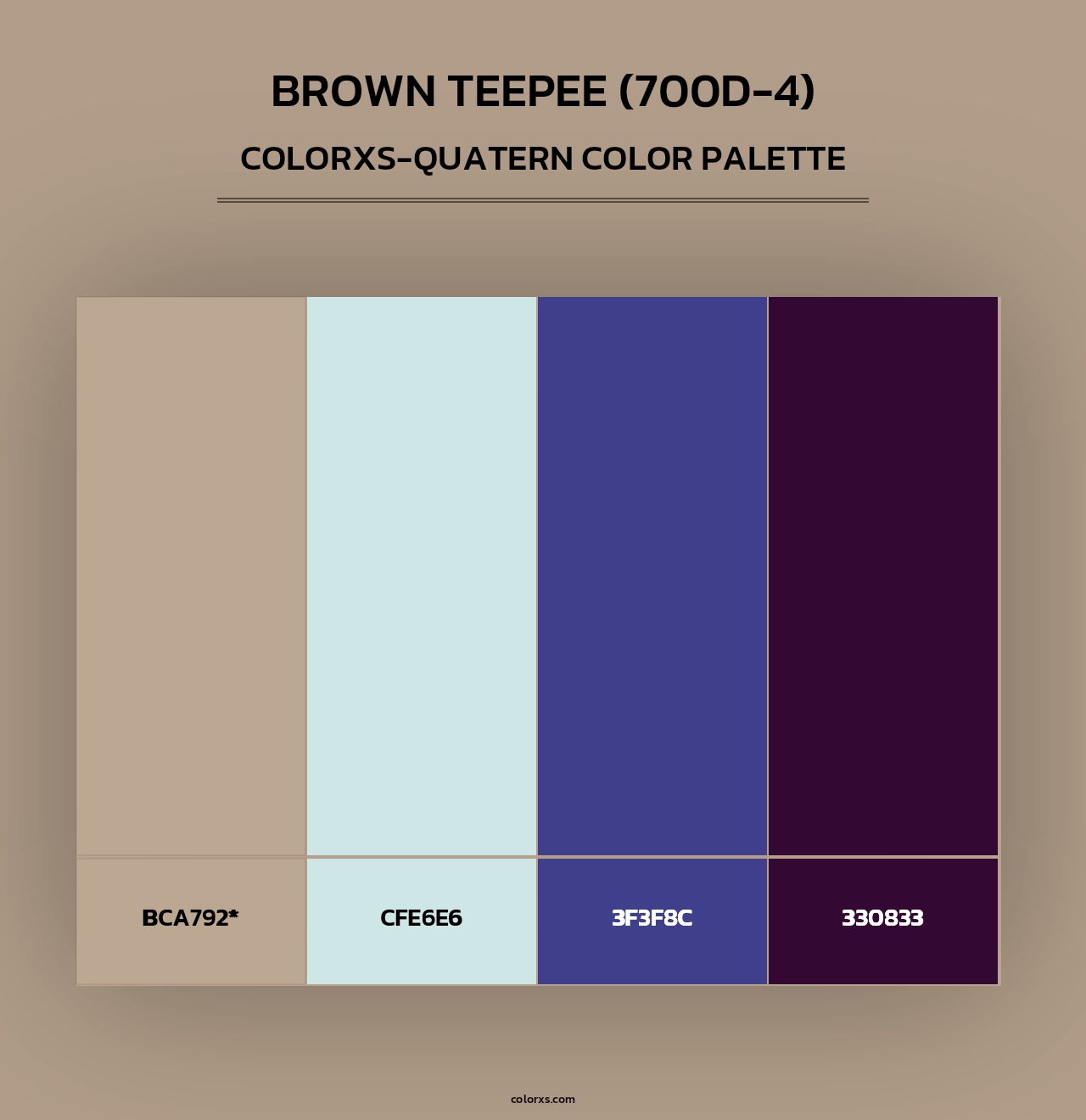 Brown Teepee (700D-4) - Colorxs Quad Palette