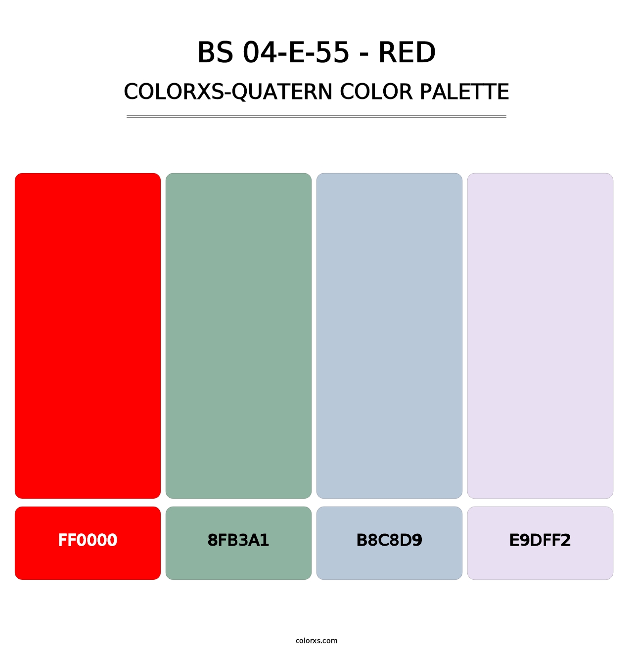 BS 04-E-55 - Red - Colorxs Quatern Palette