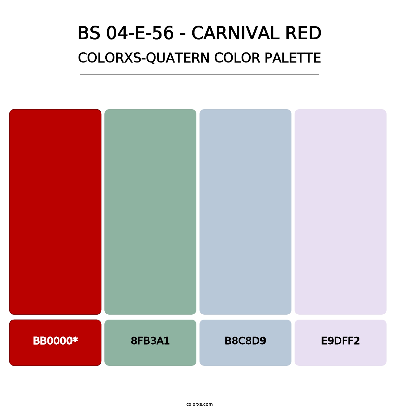 BS 04-E-56 - Carnival Red - Colorxs Quatern Palette