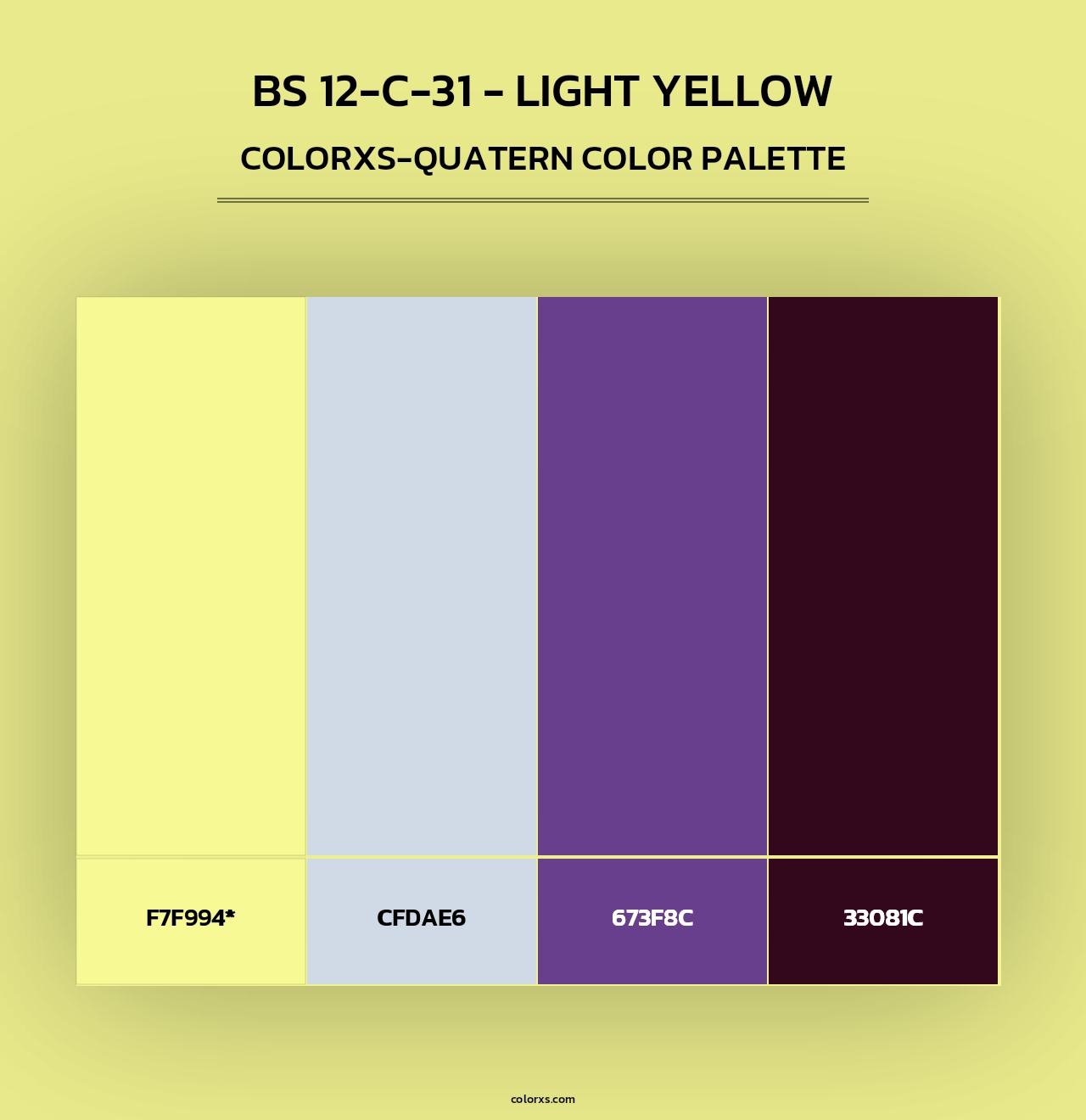BS 12-C-31 - Light Yellow - Colorxs Quad Palette