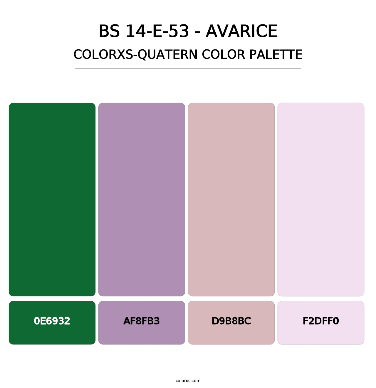 BS 14-E-53 - Avarice - Colorxs Quatern Palette