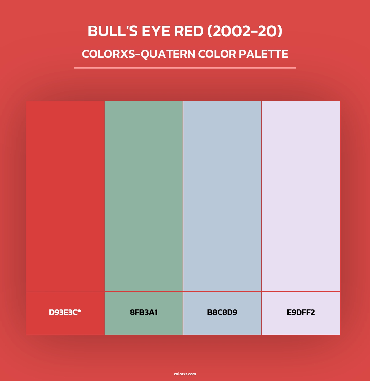Bull's Eye Red (2002-20) - Colorxs Quad Palette