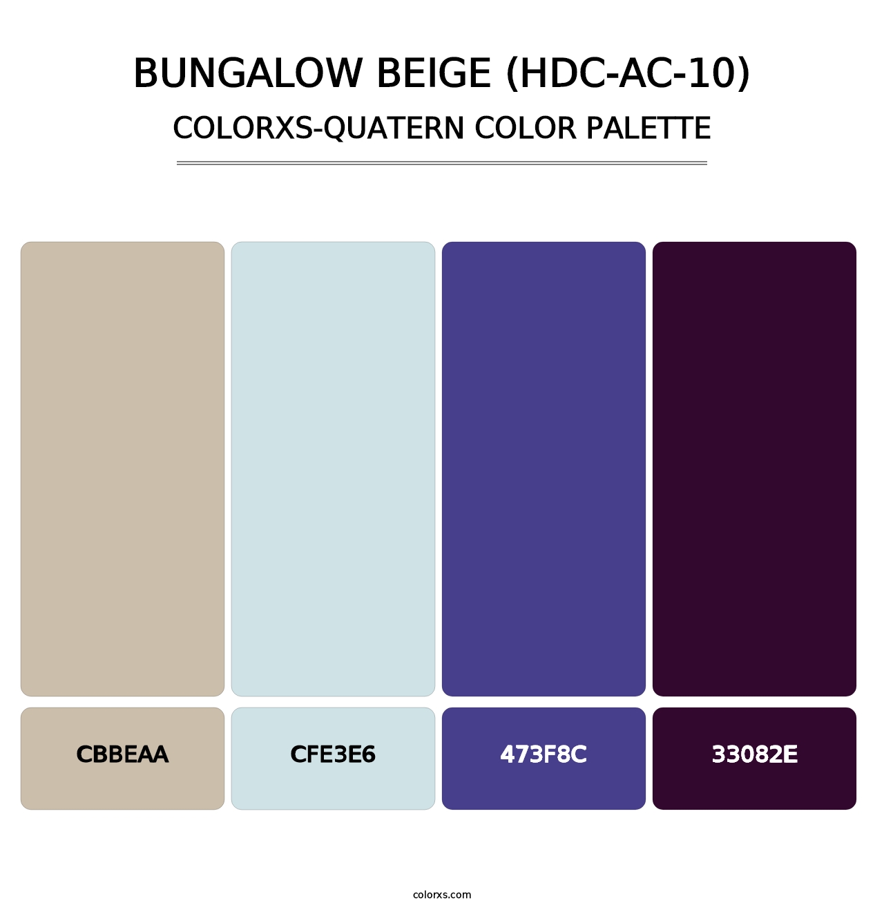 Bungalow Beige (HDC-AC-10) - Colorxs Quatern Palette