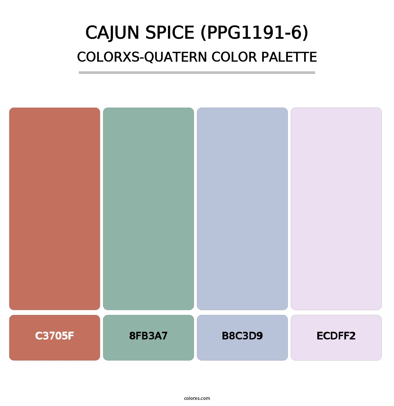 Cajun Spice (PPG1191-6) - Colorxs Quatern Palette