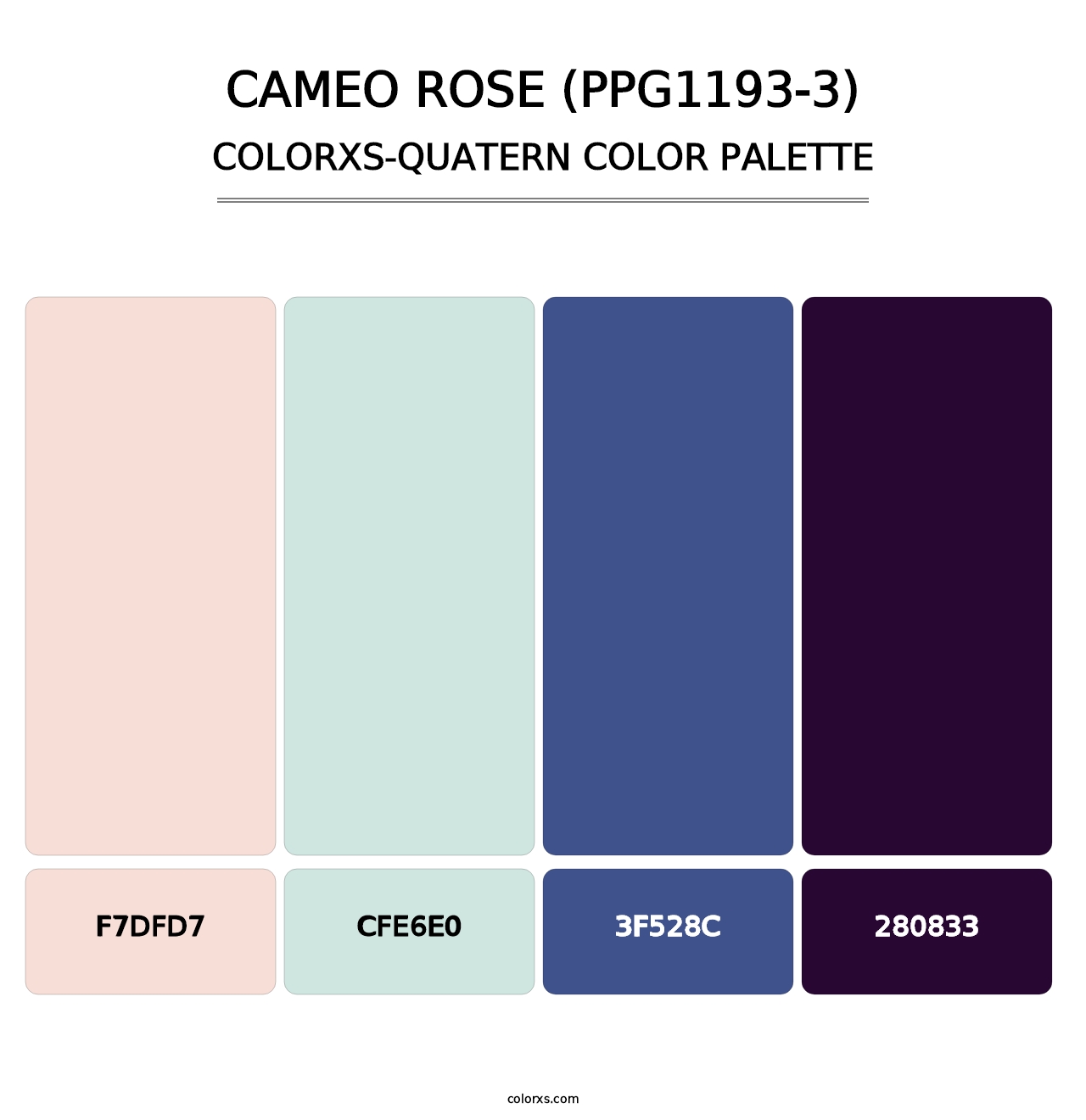 Cameo Rose (PPG1193-3) - Colorxs Quatern Palette
