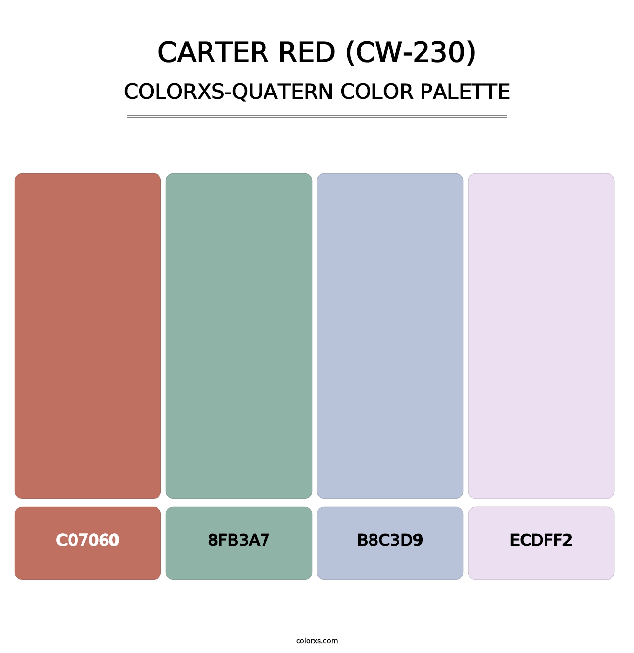 Carter Red (CW-230) - Colorxs Quatern Palette