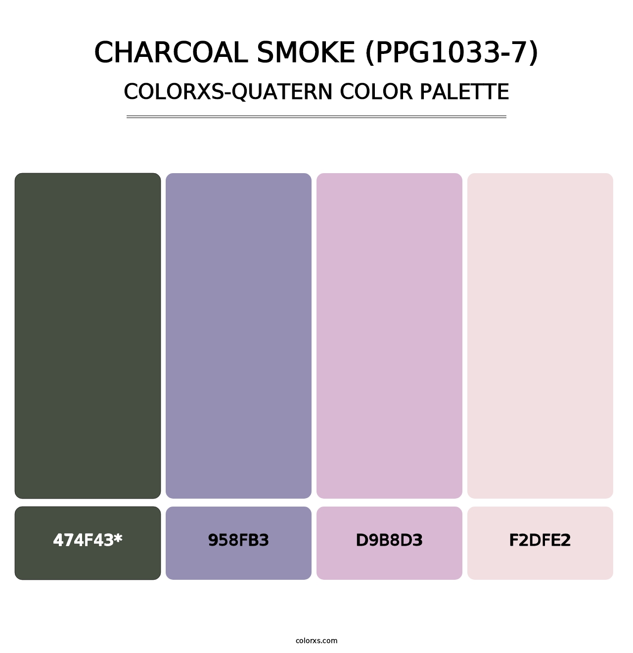 Charcoal Smoke (PPG1033-7) - Colorxs Quatern Palette