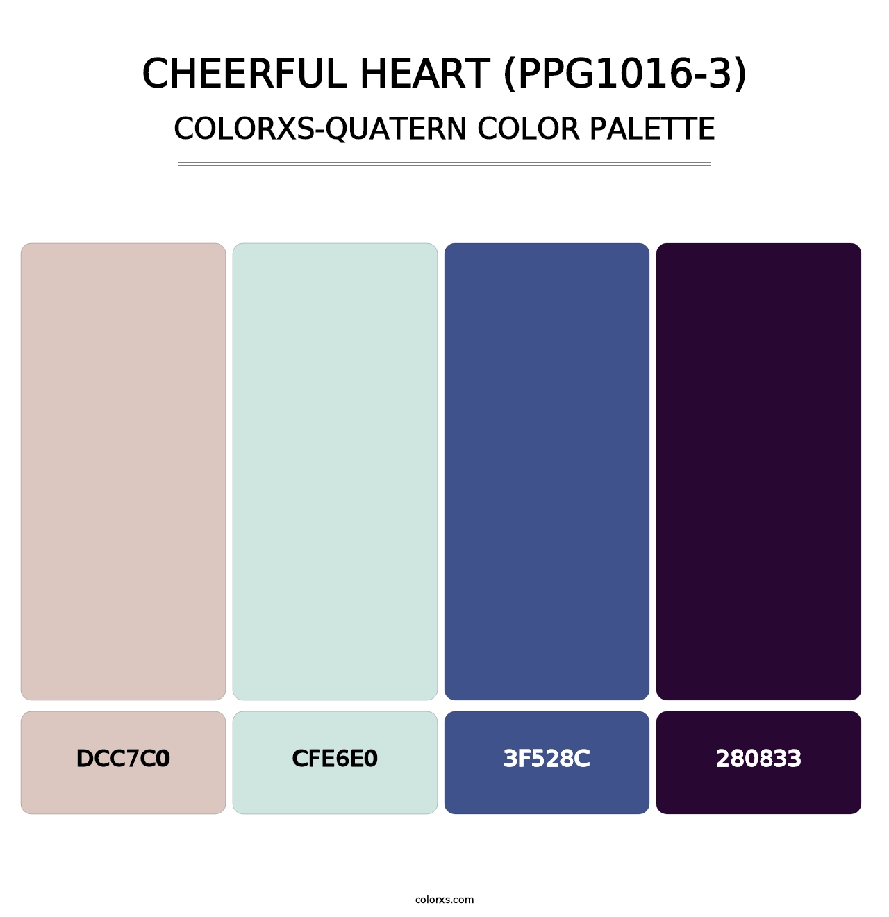 Cheerful Heart (PPG1016-3) - Colorxs Quatern Palette