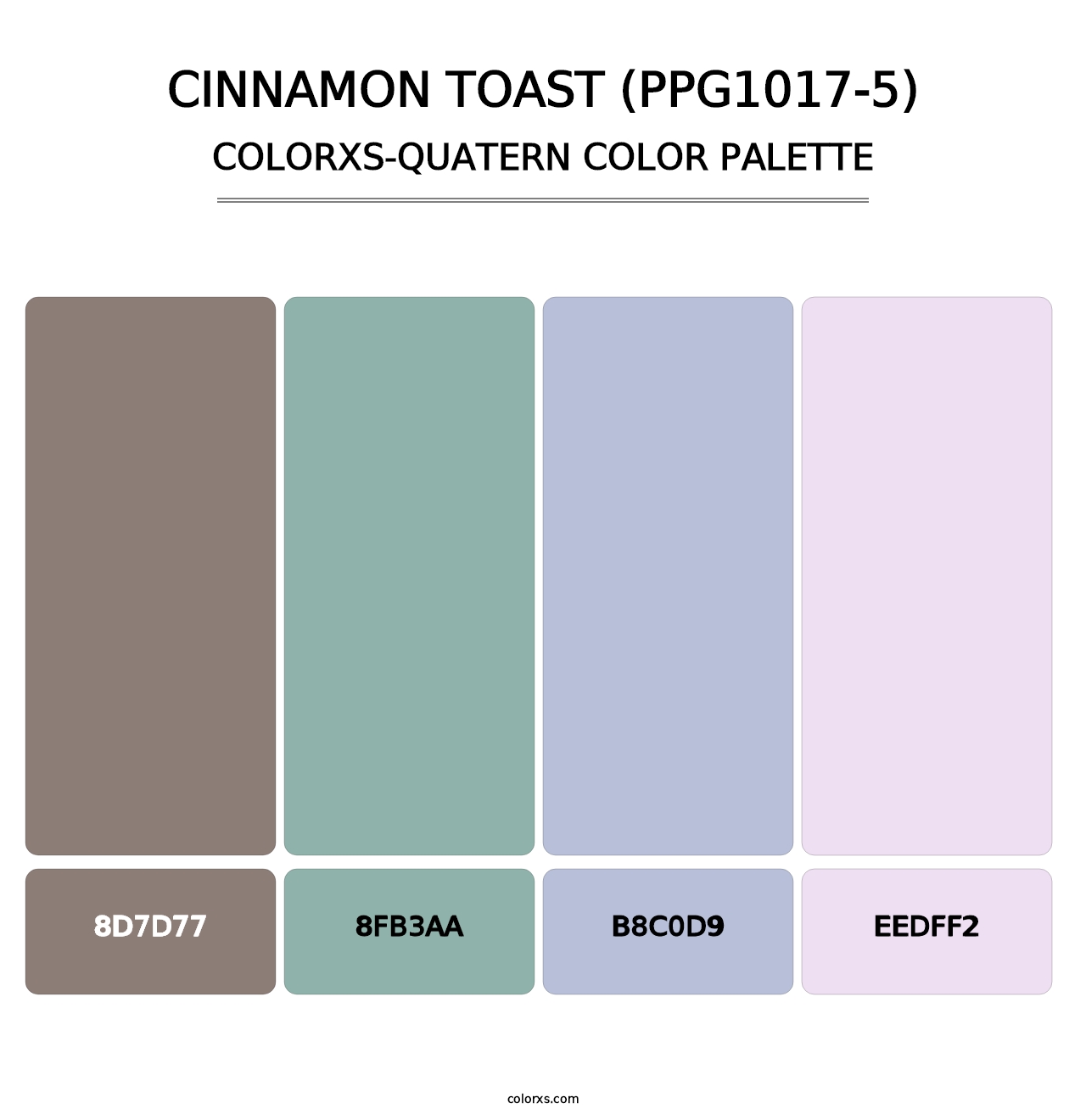 Cinnamon Toast (PPG1017-5) - Colorxs Quatern Palette