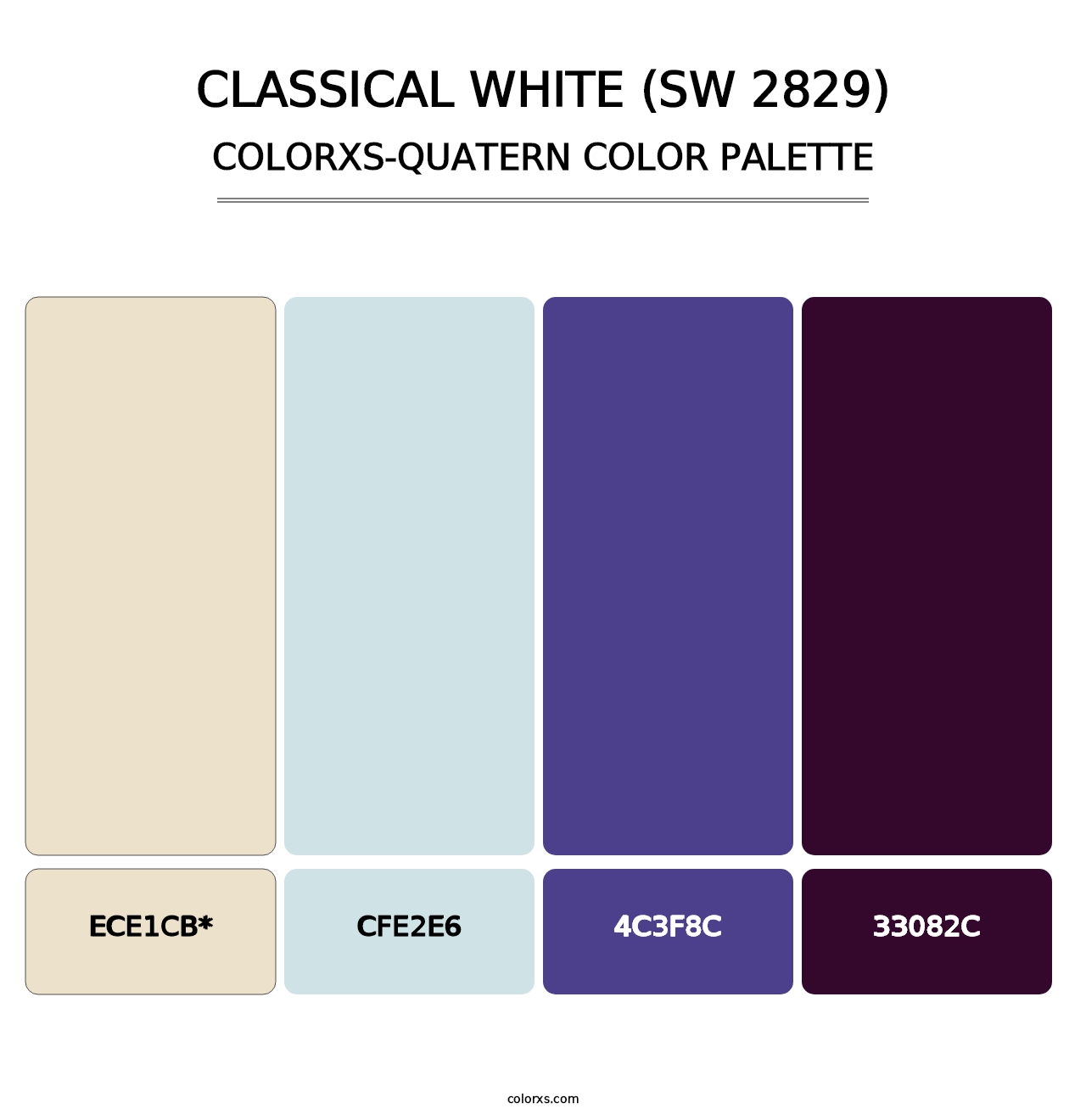 Classical White (SW 2829) - Colorxs Quatern Palette