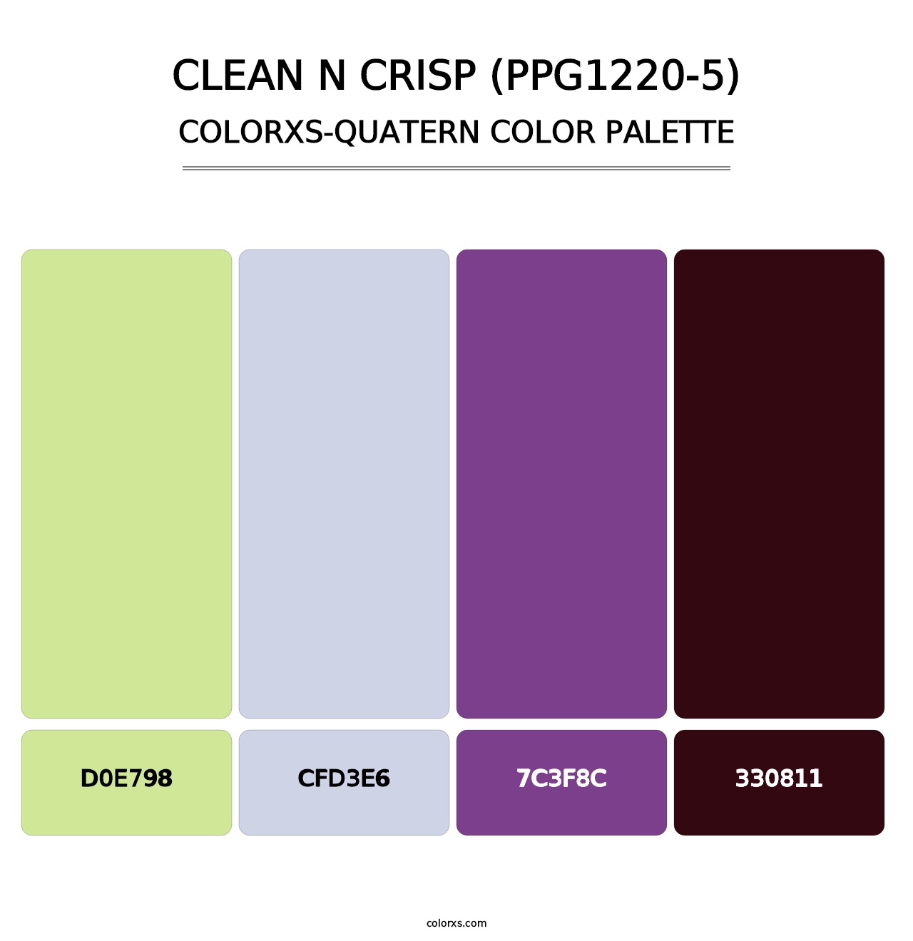 Clean N Crisp (PPG1220-5) - Colorxs Quatern Palette