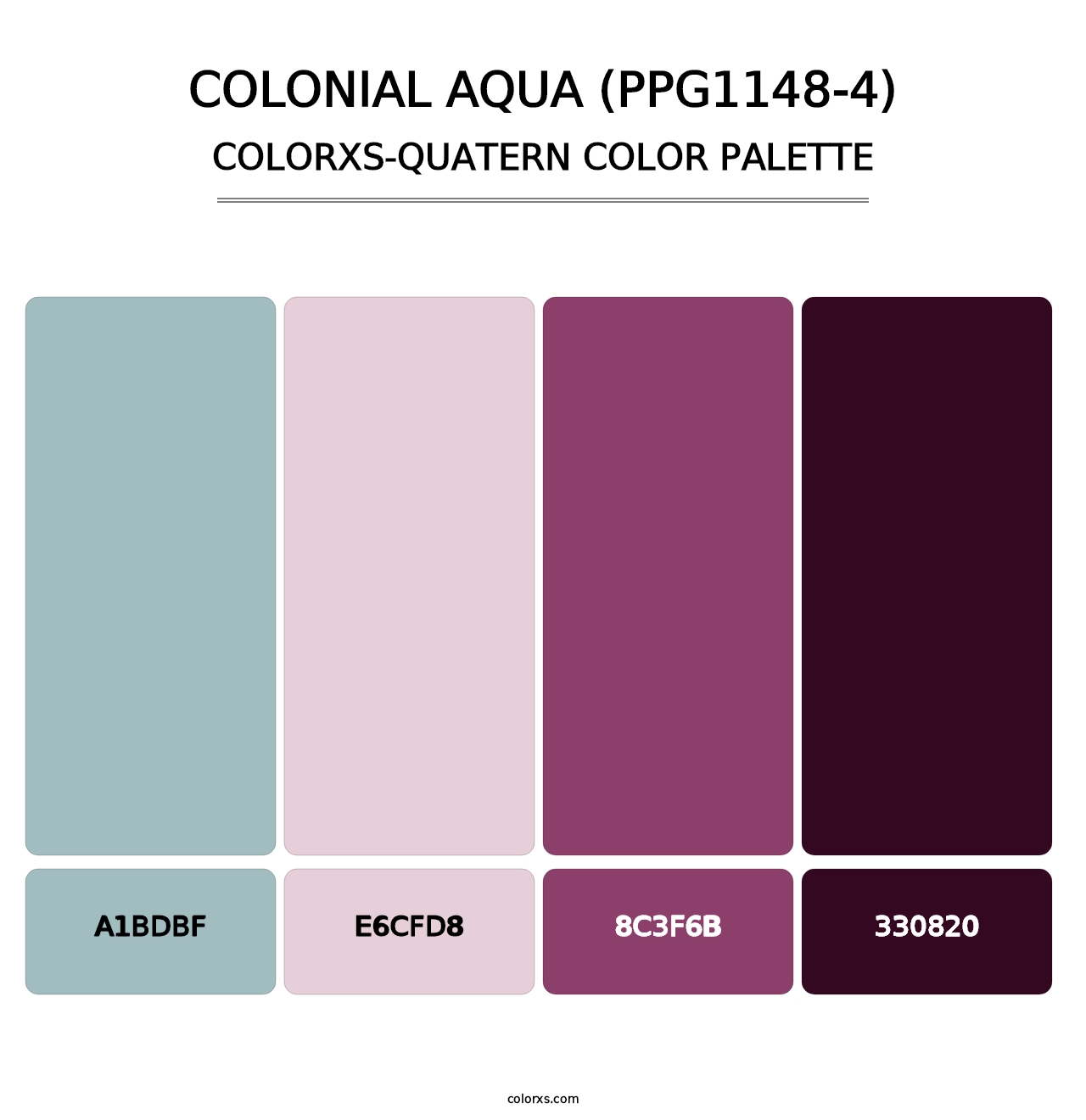 Colonial Aqua (PPG1148-4) - Colorxs Quatern Palette