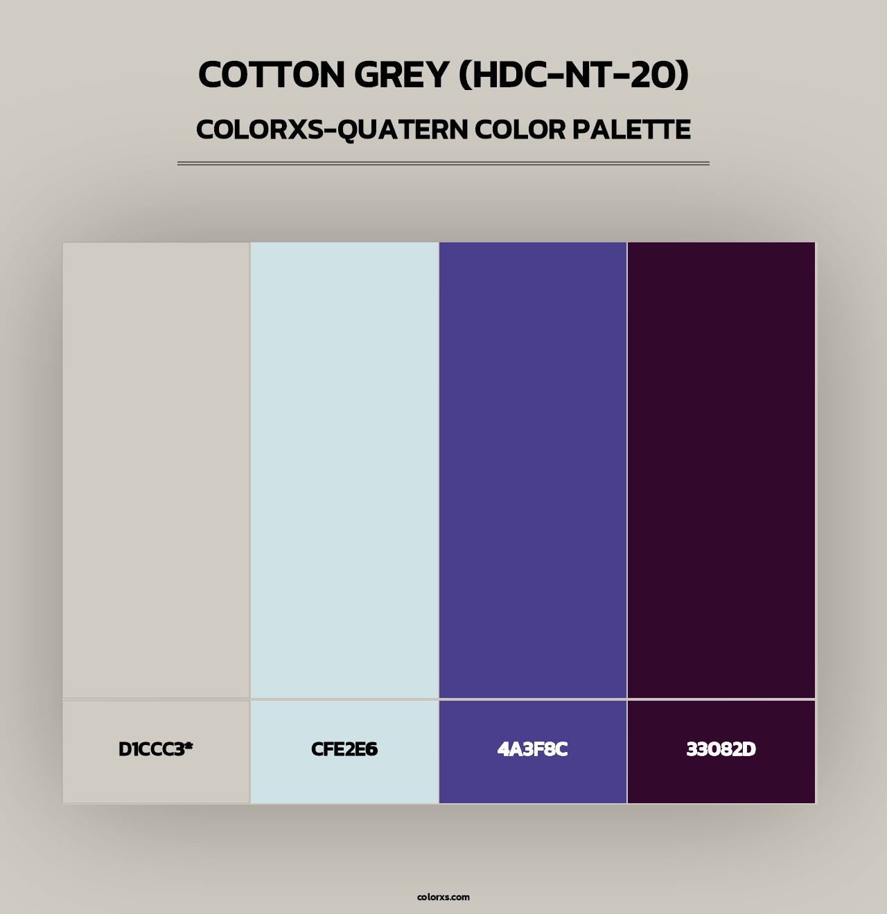 Cotton Grey (HDC-NT-20) - Colorxs Quad Palette