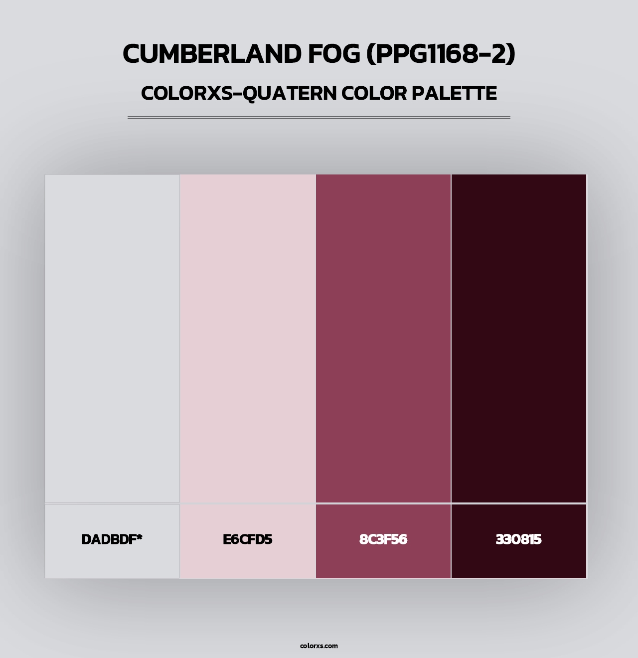 Cumberland Fog (PPG1168-2) - Colorxs Quad Palette