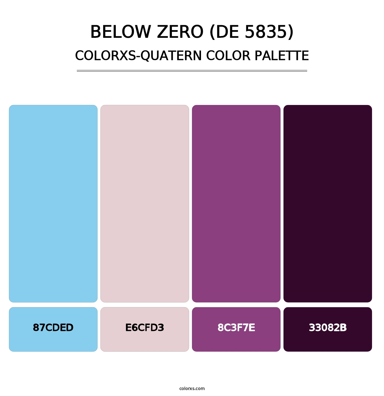 Below Zero (DE 5835) - Colorxs Quatern Palette