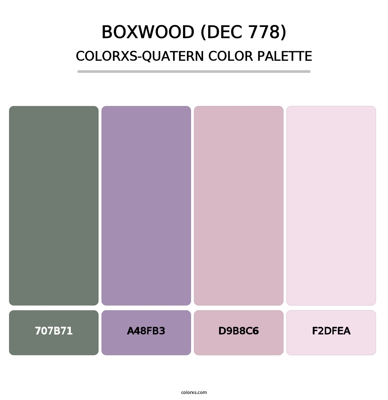 Boxwood (DEC 778) - Colorxs Quatern Palette
