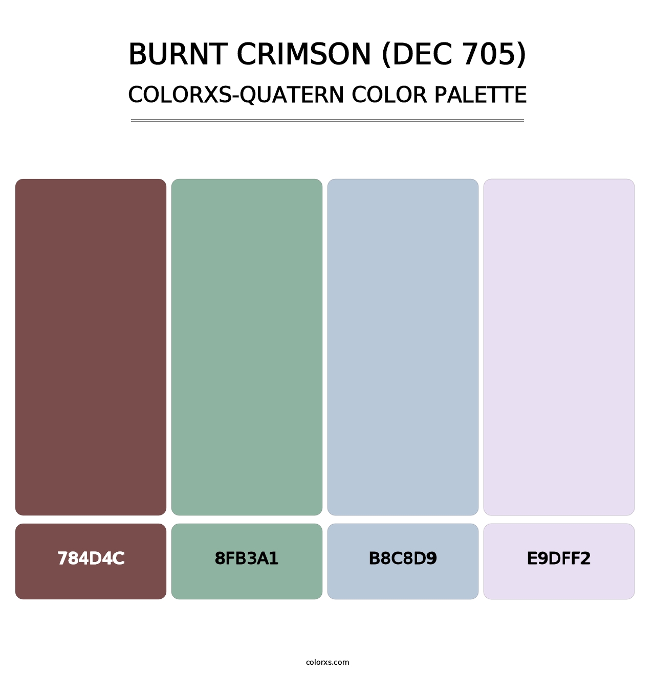 Burnt Crimson (DEC 705) - Colorxs Quatern Palette