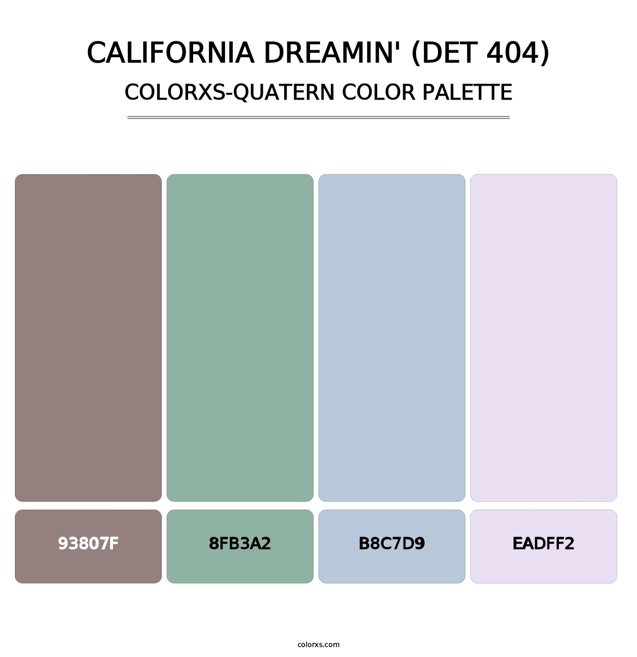 California Dreamin' (DET 404) - Colorxs Quatern Palette