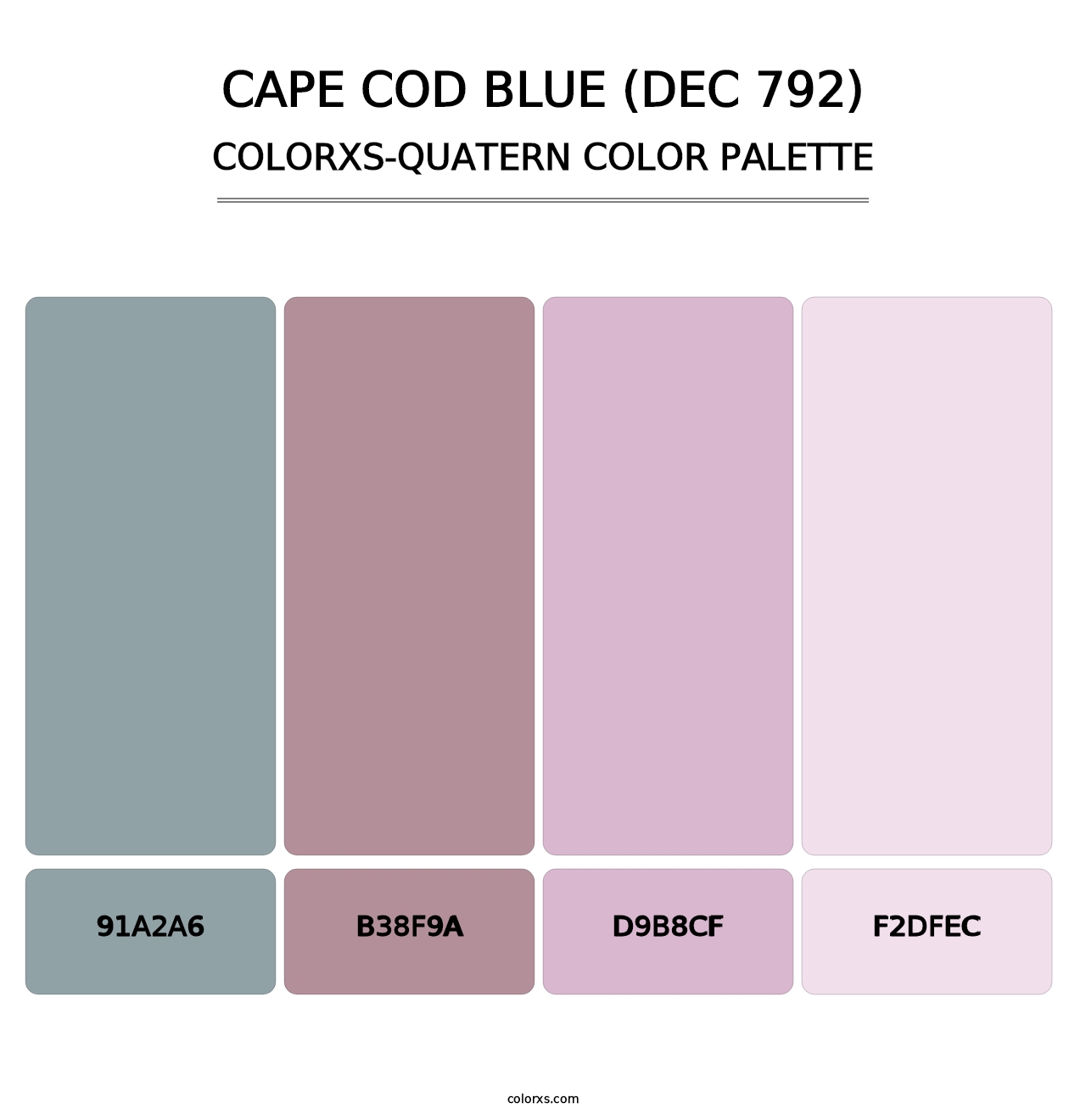 Cape Cod Blue (DEC 792) - Colorxs Quatern Palette