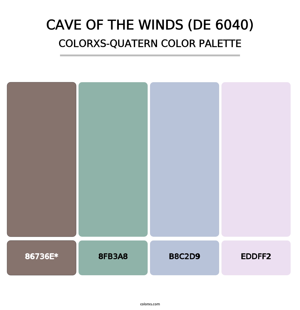 Cave of the Winds (DE 6040) - Colorxs Quatern Palette