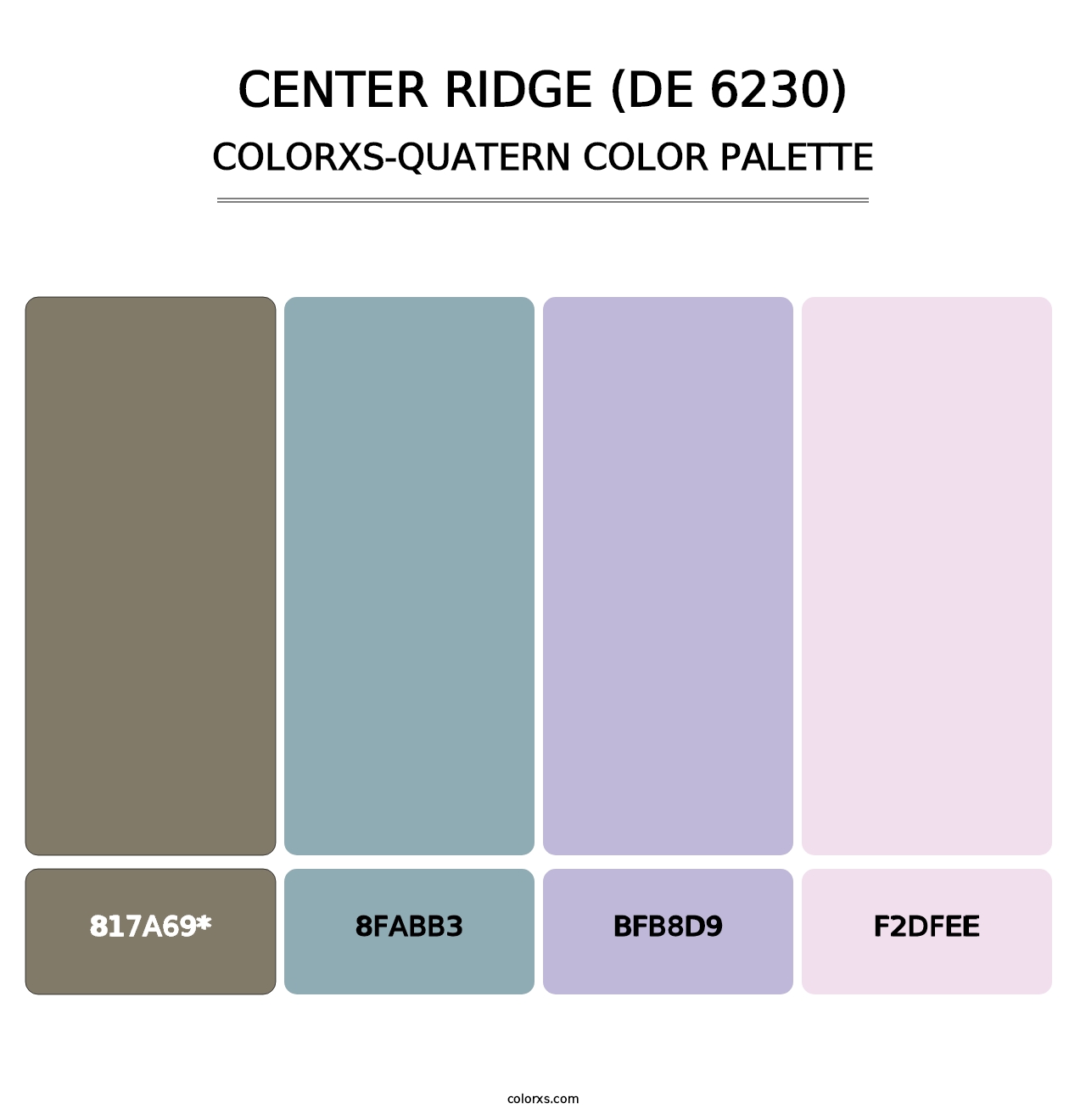 Center Ridge (DE 6230) - Colorxs Quatern Palette